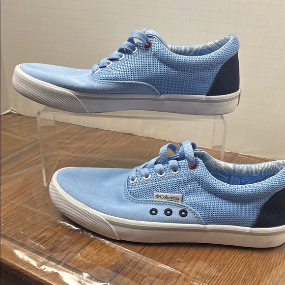 Columbia Blue Skate-Style Sneakers with Vulcanized Soles - Picture 1 of 6